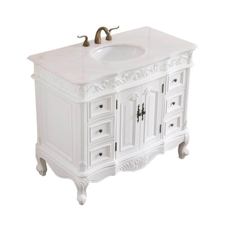 Elegant Decor 42 In. Single Bathroom Vanity Set In Antique White VF38842AW